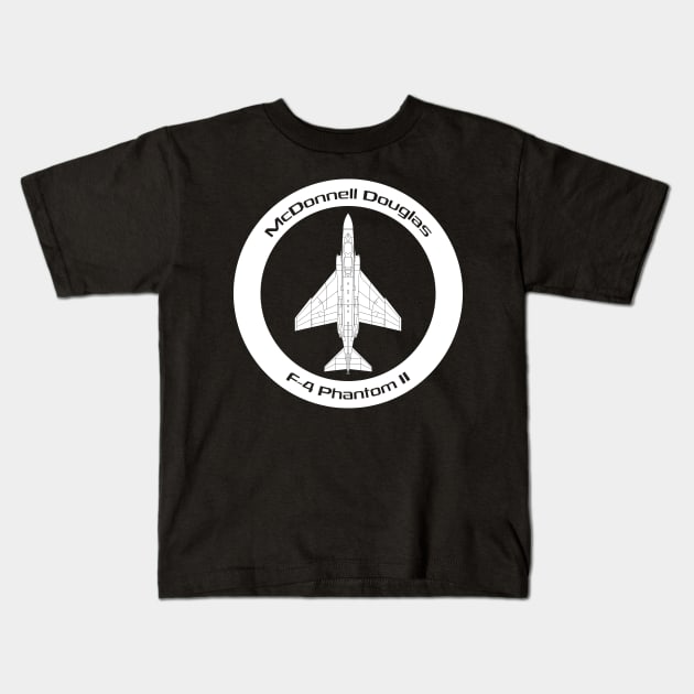 McDonnell Douglas F-4 Phantom II Kids T-Shirt by BearCaveDesigns